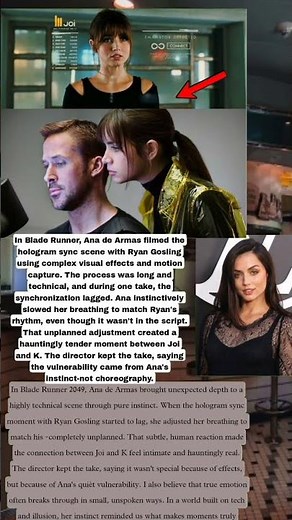 In Blade Runner, Ana De Armas The Hologram Sync Scene With Ryan Gosling Using Complex Visual. Effect