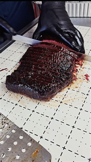 In the zone! Locked in. @midlandmeatco Brisket is a beaut! @victorinox slicer and 6" boning knife doing the heavy lifting. Are you using an electric slicer or slicing knife like this? Let us know in the comments. #itsriogood #bbqlife #brisket #competitionbbq #bbq | Rio Valley Meat BBQ