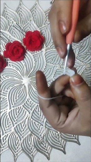 crocheted hair pins #crochet #rose #woolencraft #tutorial #fyp #shorts #trending #viral #aesthetic
