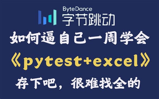 【全748集】目前B站最全最细的pytest+excel自动化测试框架封装全套教程，2025最新版，包含所有干货！七天就能从小白到大神！少