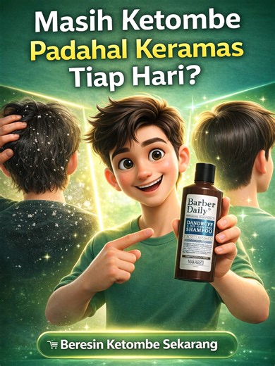 Rambut terasa lepek, bau, dan ketombe masih muncul meski sudah keramas setiap hari? Saatnya beralih ke perawatan yang benar-benar bekerja. Barber Daily Dandruff & Oil Control diformulasikan dengan Piroctone untuk membantu melawan ketombe, Green Tea untuk mengontrol minyak berlebih, serta Niacinamide dan Panthenol yang menenangkan kulit kepala—tanpa SLS, Paraben, dan Silicone. Rambut lebih bersih, ringan, dan nyaman setiap hari. Yuk, cek di keranjang kuning sekarang ✨ #AntiKetombe #PerawatanRambu