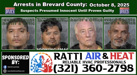 Arrests In Brevard County: October 8, 2025 – Suspects Presumed Innocent Until Proven Guilty - Space Coast Daily
