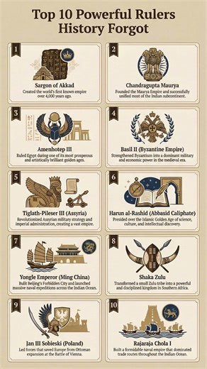 Top 10 Powerful Rulers History Forgot