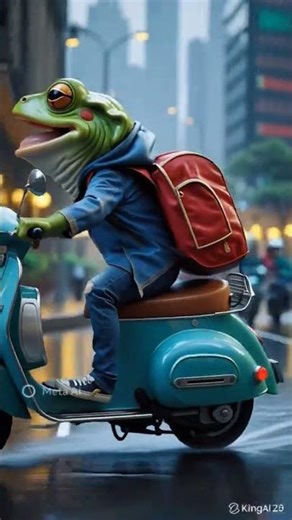 Frog driving a motorcycle ❤️❤️ #shortvideo #cute