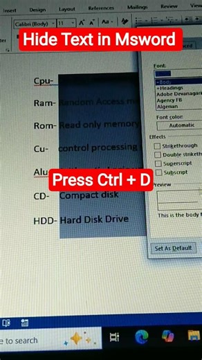 Hidden Text in Ms word #msword #msword_computer #msoffice #microsoft #shortcutkeys #shorts