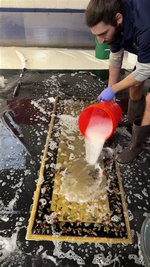 Watch this yellow runner go from filthy to spotless #satisfying #cleaning #asmr