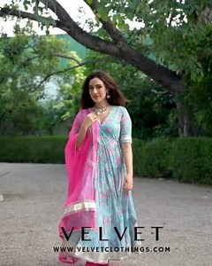 1.7K reactions · 59 shares | A mind blowing combination of two most loved color, in one dress !  Order open now of our new collection Blue_Pink Floral Printed Suit Set ✨ Free delivery For 1st 50 Order  https://velvetclothings.com/collections/new-arrival | VELVET | Facebook