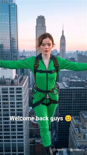 Girl Walking on Rope 😲 AI Generated Viral Video#shorts #shortsfeed