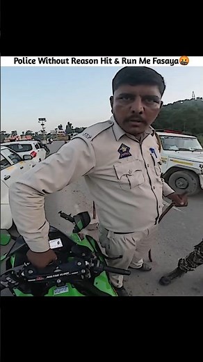 Police Without Reason Hit &Run Me Fasya🤬 #motovlog #biker #ytshorts #superbike #police #viral