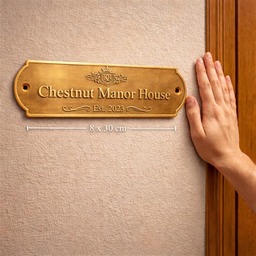 Custom Solid Brass Door Sign, Personalized Name Plaque, House Memorial Office Branding - Etsy