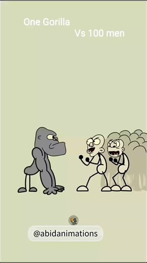 One Gorilla Against 100 Men: A Fun Animated Showdown