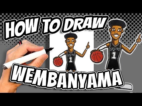 How to Draw Victor Wembanyama for Kids - San Antonio Spurs NBA Basketball Player