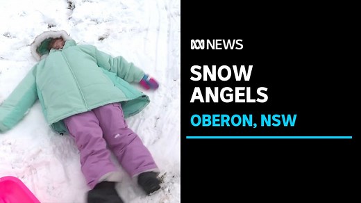 'We thought we'd drive up for the snow and it's the first sighting of snow for these two.' The artic burst that has hit much of Australia in the last few days has brought snow to some lower-lying parts along with the snowfields in New South Wales. For children, it has been a chance to create snow angels and get out their toboggans but emergency services are warning people to take care in the conditions. | ABC News