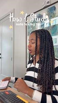 How I Study | Note Taking Tips 📚✍🏽🤓 #students #study #dayinmylife #curlyhair #viral #learn