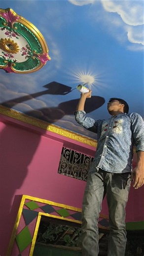 sky ceiling design painting bedroom🏡 #virel #art