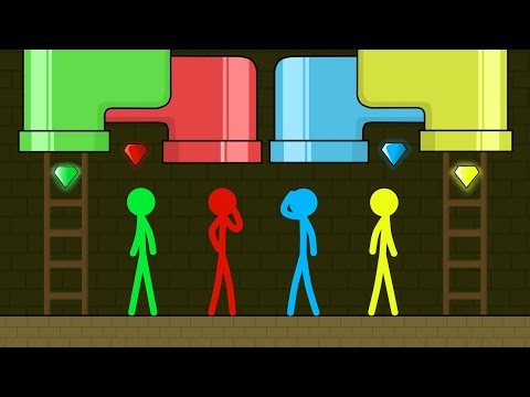 Red and Blue , Stickman Animation - (Escape Part 91)