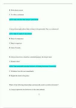 MPRE Practice Questions and Answers Latest Version 20252026 Graded A281