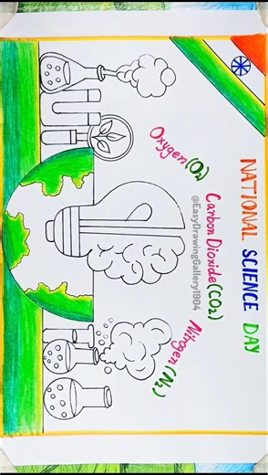 ✨ National Science Day poster drawing✨ #drawing #art #ytshorts #posterdrawing #sciencedaydrawing