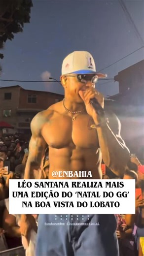 ENBAHIA on Instagram: "NATAL DO GG: O gigante Léo Santana realizou mais uma edição do seu tradicional ‘Natal do GG’, na Boa Vista do Lobato, comunidade onde nasceu e cresceu. O artista animou os moradores da BVL com um show repleto dos maiores sucessos de sua carreira, colocando todo mundo para dançar e curtir muito. “Cantar na Boa Vista do Lobato já faz parte de uma tradição para mim, para minha família e para a minha equipe. É um momento muito especial, onde posso estar perto das pessoas que m