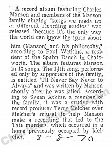 Lie: The Love and Terror Cult (Songs) - CharlesManson.com