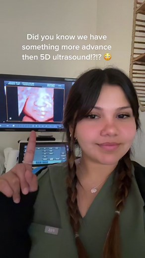 Did you know we have something MORE ADVANCED then 5D ultrasounds here!? 😳😳😳😍#greenscreensticker #baby #3dultrasound #ultrasounds #4dultrasound #firsttrimester #ob #ultrasoundlife #ultrasoundstudents #2dultrasound #babies #pregnant🤰 #ultrasoundschool #pregnant