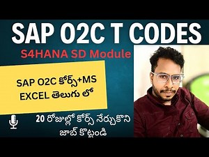 O2C Important T Codes in SAP-SAP SD Course in telugu-O2C Process in Telugu-SAP O2C Videos in telugu