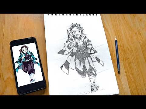 How to Draw Tanjiro Kamado (Full Body) | Drawing Tanjiro Full | Anime Drawing Easy - Demon Slayer