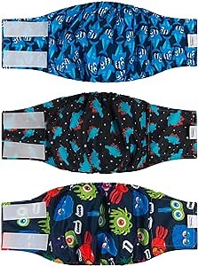 CuteBone Dog Belly Bands for Male Dogs Wraps Washable Doggie Diapers DM07M