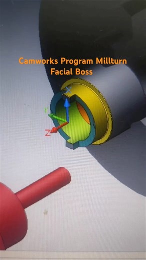 Camworks Program Millturn Facial Boss Feature #cnc #turning #maching #precision #milling