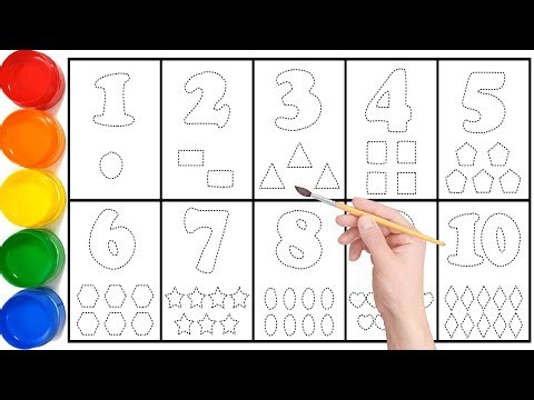 Coloring Page // Let's Learn How to Draw, Paint With Count Numbers for Kids // Ks Art