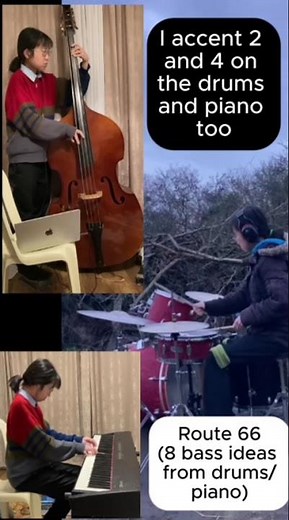 Route 66 (8 bass tips) #jazz #drums #uprightbass #blues #route66