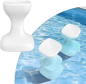 24" Pool stools for Underwater,Pre-Weighted Pool Stool with Adjustable Feet,Bar Seating Non-Float Design,Vinyl-Safe Pool Chairs for Inground Pools,Patio,Outdoor Poolside(1 Stool)