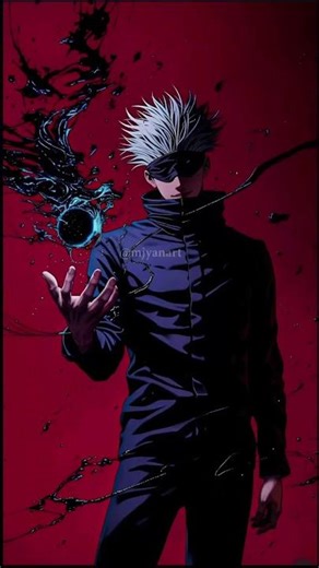 ‘’serious gojo with his glowing blues eyes #gojo #jujutsukaisen #animeshorts #animeedit #blueeyes