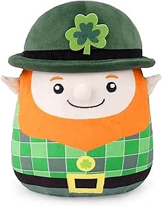 Leprechaun Plush, 8in Cute St Patricks Day Stuffed Animal Decorations, Green Leprechaun Stuffed Toy Doll for Kids Boys and Girls, Kawaii St. Patrick's Plush Pillow Irish Gifts
