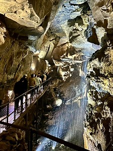 ✨ An underground waterfall! ✨Hidden deep inside the largest cavern known as The Highway, this waterfall roars to life when rain falls above. 🌧️💦 During heavy rainfall, the chamber can even flood all the way to the top of the steps—only to drain away just as quickly. At this point in the tour, Aillwee Mountain towers an incredible 90 metres above us. ⛰️To experience this wonder for yourself, enjoy a guided tour of Aillwee Cave – Touring daily from 9:30am to 5pm. 🕰️ | Aillwee Burren Experience