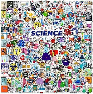 400pcs Science Stickers for Classroom Decor, Teacher Students Kids Teens, Water Bottles - Math Chemistry Physics Biology Gifts, Lab Decorations