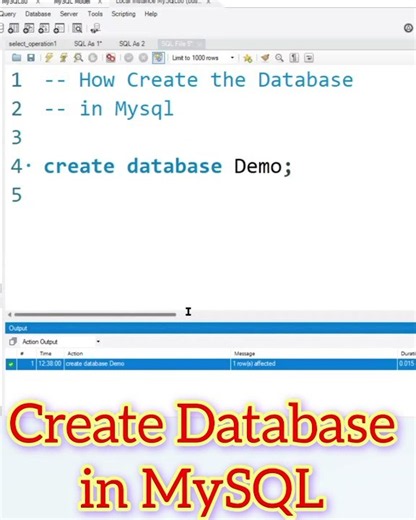 Create Your First Database in MySQL 🚀 | CREATE DATABASE & USE or Active it #Short