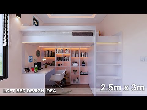 Small bedroom Design | 2.5m x 3m | Loft Bed Design