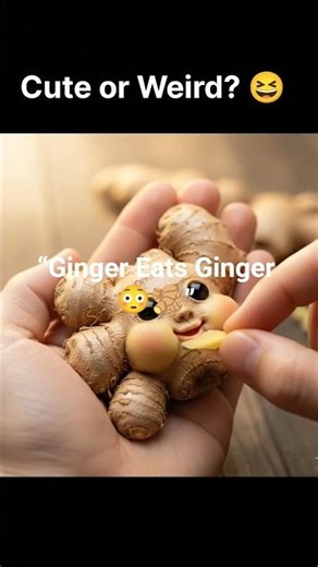 Ginger eating ginger?! 🫚😲 So cute & funny! #asmr #oddlysatisfying #shorts #eatingasmr
