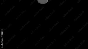 3D animation of a detergent drop forming and falling in slow motion with alpha layer