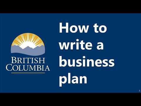 How to write a business plan