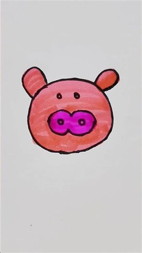 Pig 🐷 drawing for kids #pig #drawing #youtubeshorts #viral #cartoon #art #kids #painting #coloring