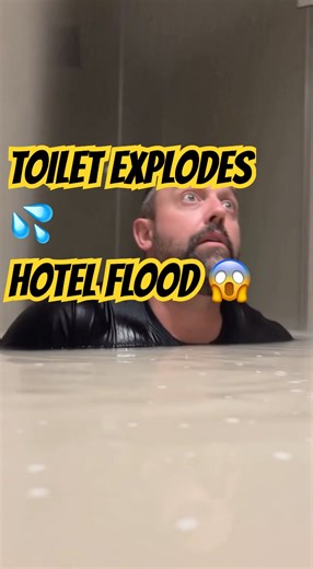 Hotel Bathroom Toilet Explodes and Floods Fast 😱 Man Trapped Underwater #CaughtOnCamera