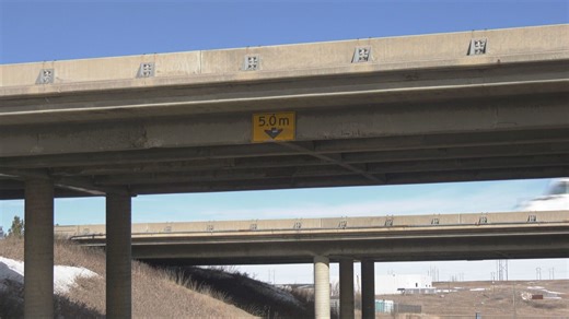 Overpass hit by semi carrying excavator east of Moose Jaw