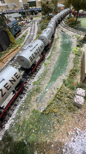 Golden Eagle pulls Benzene past the stream.