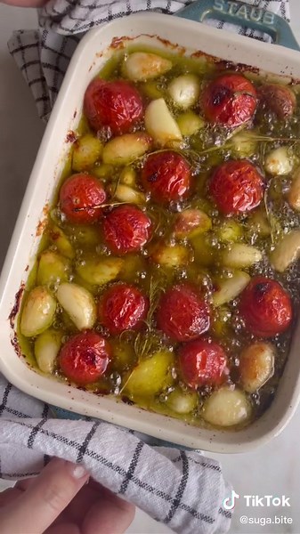 Garlic Confit with Tomato Recipe ASMR Cooking