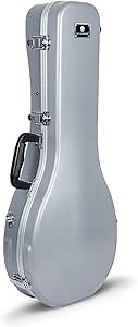 Crossrock CRA860MASL A-style Mandolin Case with Backpack Straps, ABS Molded Hardshell in Silver