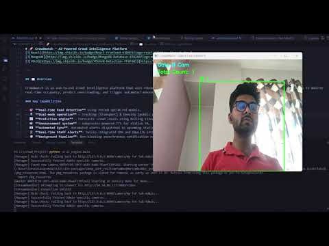 CrowdWatch AI Prototype | Real-Time Crowd Detection, Prediction & Alerts (YOLOv8 + DeepSORT)