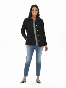 Watch Chico's Women's Quilted Pointed Collar Classic Fit Button-Up Lightweight Jacket… on Amazon Live