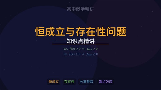 恒成立与存在性问题 · 知识点精讲